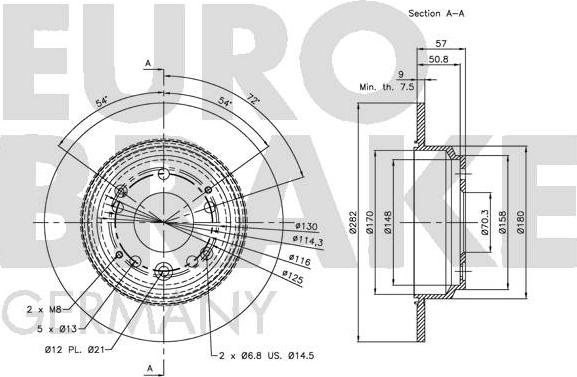 Eurobrake 5815202631 - Bremžu diski autodraugiem.lv