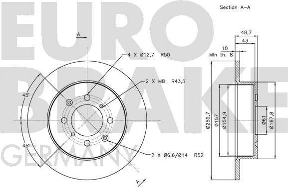 Eurobrake 5815202633 - Bremžu diski autodraugiem.lv