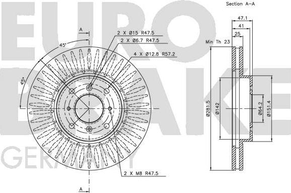 Eurobrake 5815202625 - Bremžu diski autodraugiem.lv