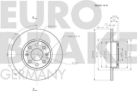 Eurobrake 5815202363 - Bremžu diski autodraugiem.lv