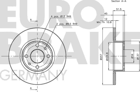 Eurobrake 5815202316 - Bremžu diski autodraugiem.lv