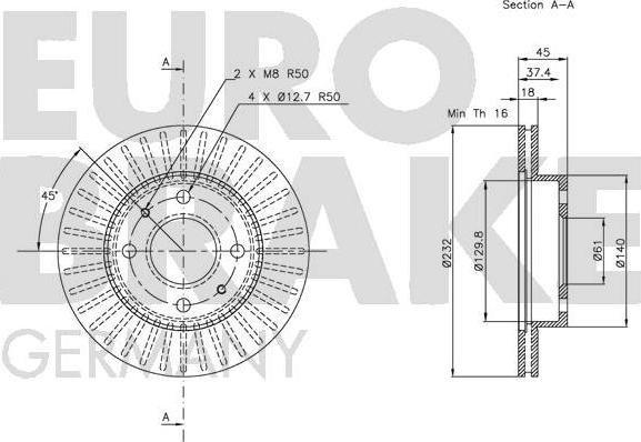 Eurobrake 5815202244 - Bremžu diski autodraugiem.lv