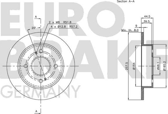 Eurobrake 5815202248 - Bremžu diski autodraugiem.lv