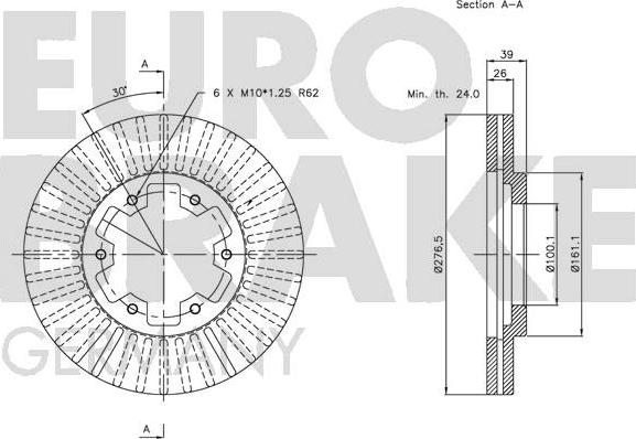 Eurobrake 5815202250 - Bremžu diski autodraugiem.lv