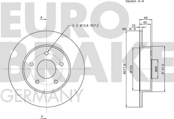 Eurobrake 5815202257 - Bremžu diski autodraugiem.lv