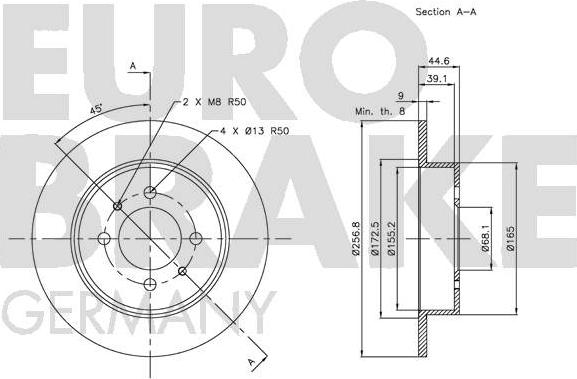 Eurobrake 5815202263 - Bremžu diski autodraugiem.lv