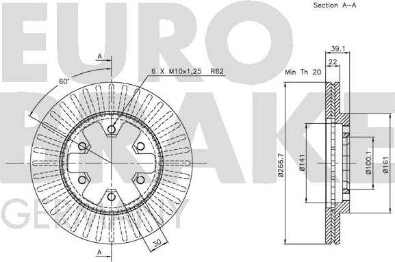Eurobrake 5815202234 - Bremžu diski autodraugiem.lv