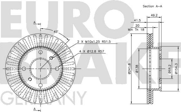 Eurobrake 5815202230 - Bremžu diski autodraugiem.lv