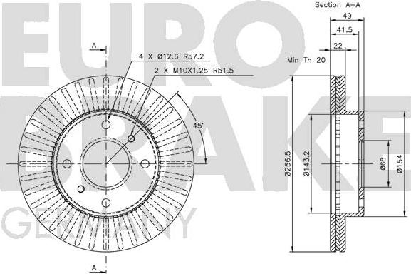 Eurobrake 5815202231 - Bremžu diski autodraugiem.lv