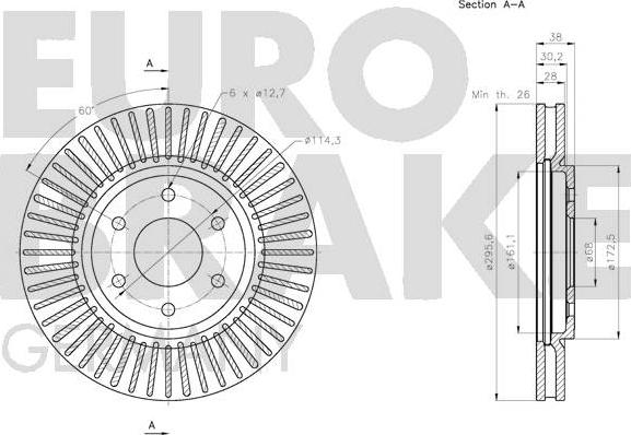 Eurobrake 5815202275 - Bremžu diski autodraugiem.lv