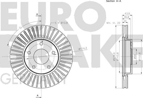 Eurobrake 5815202277 - Bremžu diski autodraugiem.lv