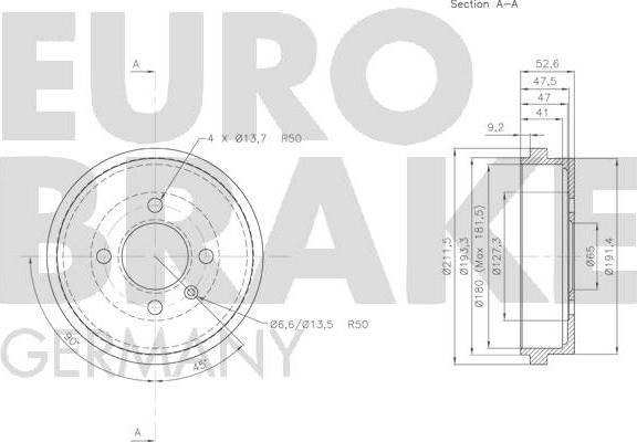 Eurobrake 5825254724 - Bremžu trumulis autodraugiem.lv