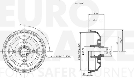 Eurobrake 5825253611 - Bremžu trumulis autodraugiem.lv