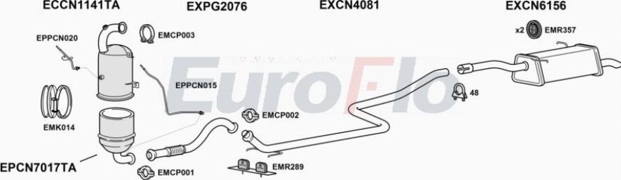 EuroFlo CNBER16D 7033B - Izplūdes gāzu sistēma autodraugiem.lv