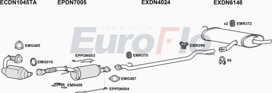 EuroFlo DNQAS20D 3011A00 - Izplūdes gāzu sistēma autodraugiem.lv