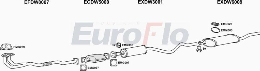 EuroFlo DWNEX15 2004A00 - Izplūdes gāzu sistēma autodraugiem.lv