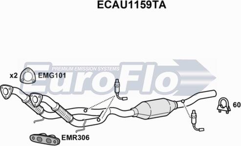 EuroFlo ECAU1159TA - Katalizators autodraugiem.lv