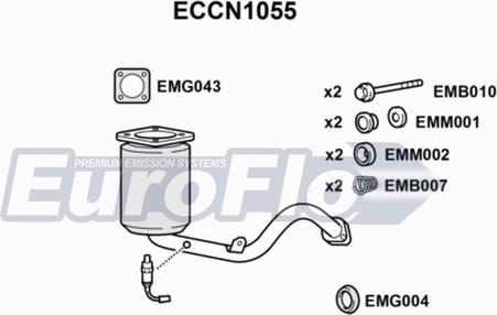 EuroFlo ECCN1055 - Katalizators autodraugiem.lv