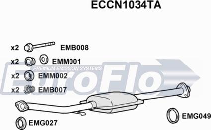 EuroFlo ECCN1034TA - Katalizators autodraugiem.lv