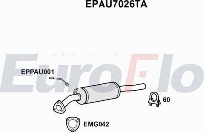 EuroFlo EPAU7026TA - Nosēdumu / Daļiņu filtrs, Izplūdes gāzu sistēma autodraugiem.lv