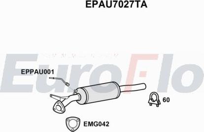 EuroFlo EPAU7027TA - Nosēdumu / Daļiņu filtrs, Izplūdes gāzu sistēma autodraugiem.lv