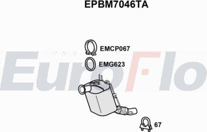 EuroFlo EPBM7046TA - Nosēdumu / Daļiņu filtrs, Izplūdes gāzu sistēma autodraugiem.lv