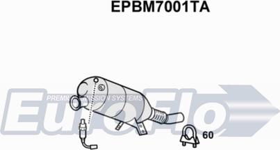EuroFlo EPBM7001TA - Nosēdumu / Daļiņu filtrs, Izplūdes gāzu sistēma autodraugiem.lv