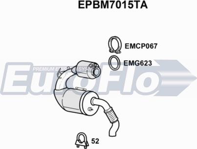 EuroFlo EPBM7015TA - Nosēdumu / Daļiņu filtrs, Izplūdes gāzu sistēma autodraugiem.lv