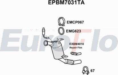 EuroFlo EPBM7031TA - Nosēdumu / Daļiņu filtrs, Izplūdes gāzu sistēma autodraugiem.lv