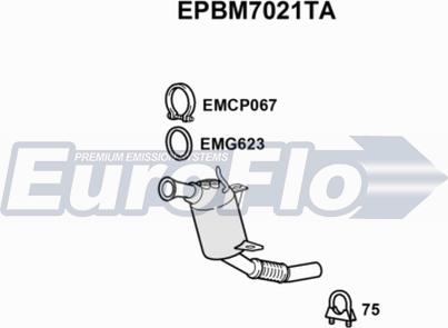 EuroFlo EPBM7021TA - Nosēdumu / Daļiņu filtrs, Izplūdes gāzu sistēma autodraugiem.lv