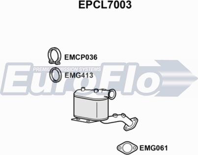 EuroFlo EPCL7003 - Nosēdumu / Daļiņu filtrs, Izplūdes gāzu sistēma autodraugiem.lv