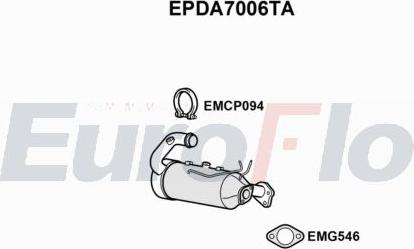 EuroFlo EPDA7006TA - Nosēdumu / Daļiņu filtrs, Izplūdes gāzu sistēma autodraugiem.lv