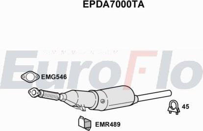 EuroFlo EPDA7000TA - Nosēdumu / Daļiņu filtrs, Izplūdes gāzu sistēma autodraugiem.lv