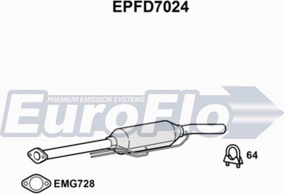 EuroFlo EPFD7024 - Nosēdumu / Daļiņu filtrs, Izplūdes gāzu sistēma autodraugiem.lv