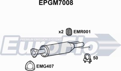 EuroFlo EPGM7008 - Nosēdumu / Daļiņu filtrs, Izplūdes gāzu sistēma autodraugiem.lv