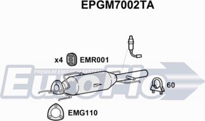 EuroFlo EPGM7002TA - Nosēdumu / Daļiņu filtrs, Izplūdes gāzu sistēma autodraugiem.lv