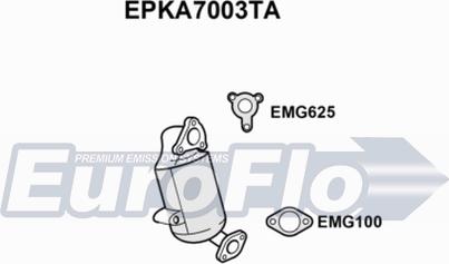 EuroFlo EPKA7003TA - Nosēdumu / Daļiņu filtrs, Izplūdes gāzu sistēma autodraugiem.lv