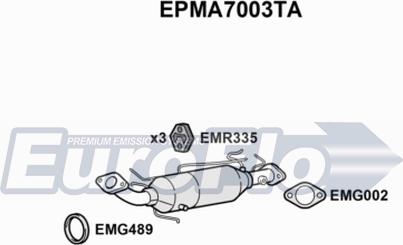 EuroFlo EPMA7003TA - Nosēdumu / Daļiņu filtrs, Izplūdes gāzu sistēma autodraugiem.lv