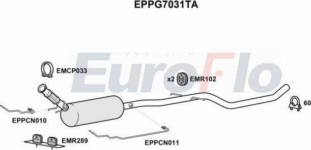 EuroFlo EPPG7031TA - Nosēdumu / Daļiņu filtrs, Izplūdes gāzu sistēma autodraugiem.lv