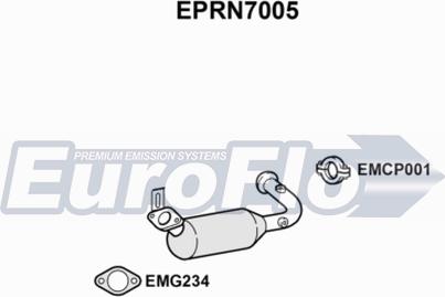 EuroFlo EPRN7005 - Nosēdumu / Daļiņu filtrs, Izplūdes gāzu sistēma autodraugiem.lv