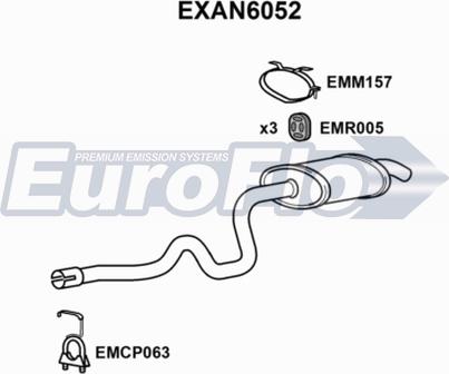 EuroFlo EXAN6052 - Izplūdes gāzu trokšņa slāpētājs (pēdējais) autodraugiem.lv