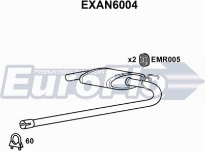EuroFlo EXAN6004 - Izplūdes gāzu trokšņa slāpētājs (pēdējais) autodraugiem.lv
