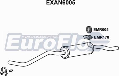 EuroFlo EXAN6005 - Izplūdes gāzu trokšņa slāpētājs (pēdējais) autodraugiem.lv