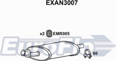 EuroFlo EXAN3007 - Vidējais izpl. gāzu trokšņa slāpētājs autodraugiem.lv