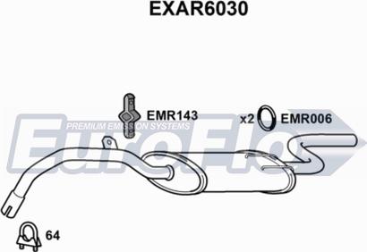 EuroFlo EXAR6030 - Izplūdes gāzu trokšņa slāpētājs (pēdējais) autodraugiem.lv
