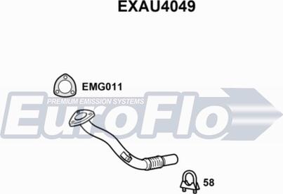 EuroFlo EXAU4049 - Izplūdes caurule autodraugiem.lv