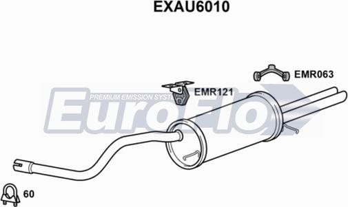 EuroFlo EXAU6010 - Izplūdes gāzu trokšņa slāpētājs (pēdējais) autodraugiem.lv