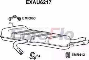 EuroFlo EXAU6217 - Izplūdes gāzu trokšņa slāpētājs (pēdējais) autodraugiem.lv