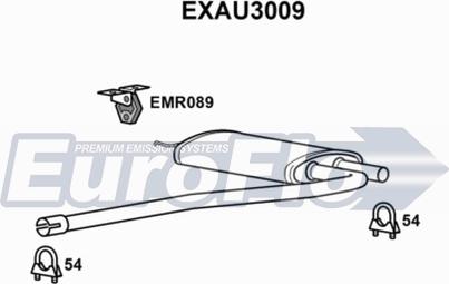 EuroFlo EXAU3009 - Vidējais izpl. gāzu trokšņa slāpētājs autodraugiem.lv