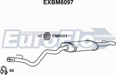 EuroFlo EXBM6097 - Izplūdes gāzu trokšņa slāpētājs (pēdējais) autodraugiem.lv